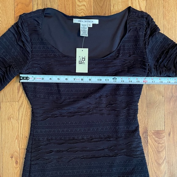 NWT Max Studio Three Quarter Sleeve Black Dress - Picture 7 of 15